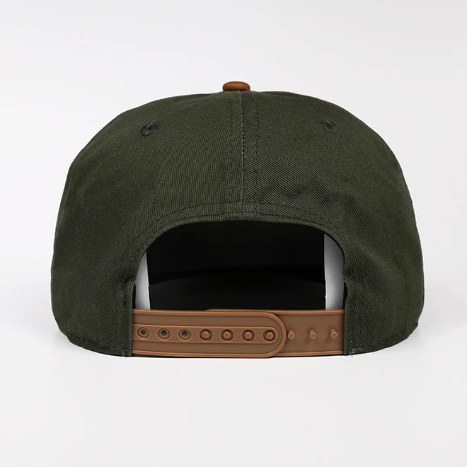 Custom 6 Panel 2 Tone Cotton 3D Embroidery Logo Vintage Flat Brim Hat Snapback Cap