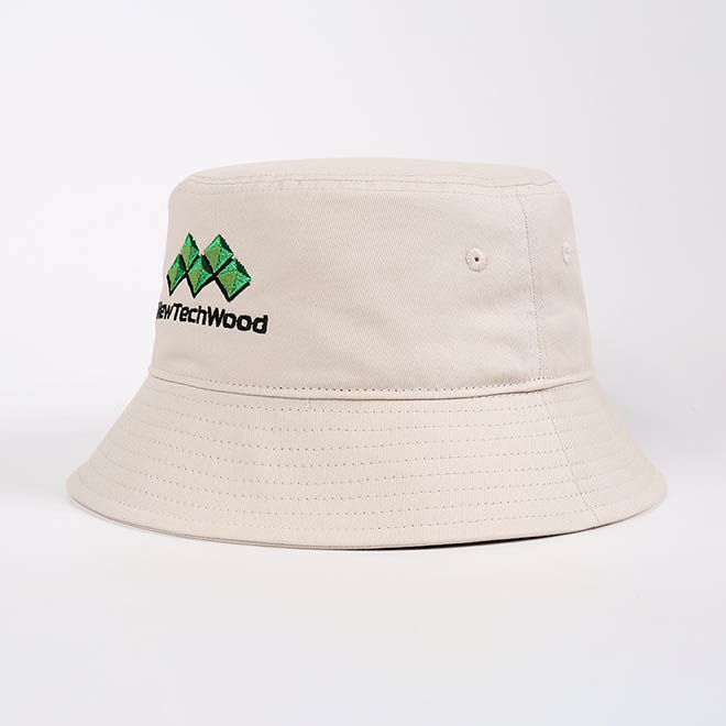 Custom Unisex Fashion Cotton Embroidery Logo Wide Brim Bucket Hat