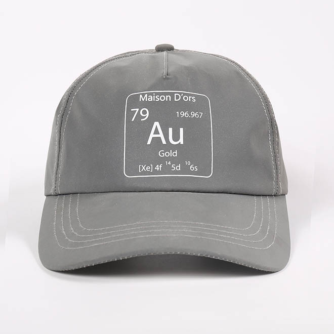 Custom 5 Panel Reflective Fabric Sports Hat Screen Printed Logo Baseball Cap