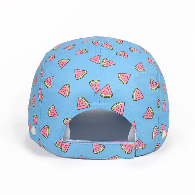 Custom Polyester 5 Panel Hat Sublimation Printed Embroidery Logo Camp Cap