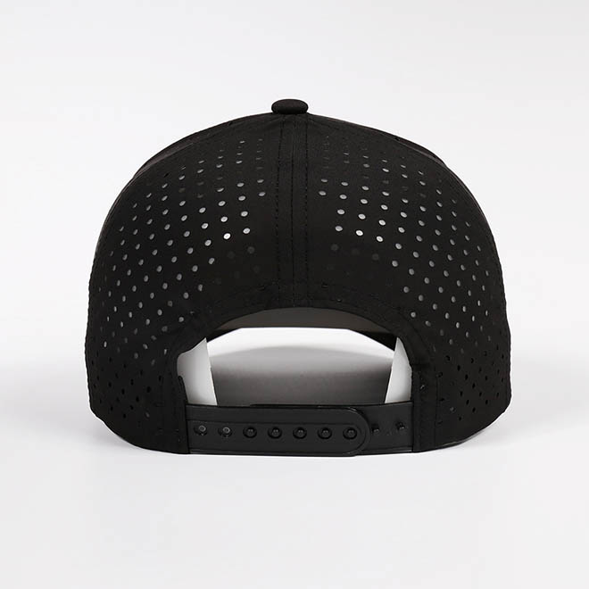 Custom 7 Panel Polyester Laser Cut Hole 3D Embroidery Logo Baseball Hat Cap