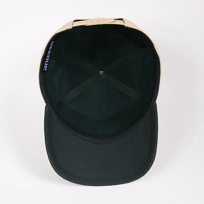 Custom 5 Panel Cotton 2 Tone 3D Embroidery Logo Curved Brim Hat Baseball Cap