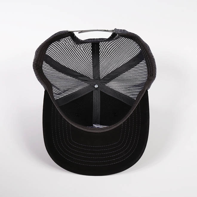 Custom 6 Panel Cotton Embroidery Logo Wide Brim Mesh Cap Trucker Hat