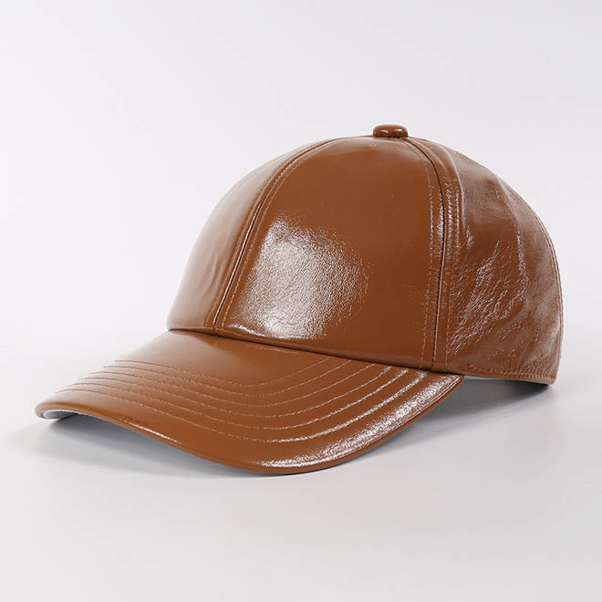 Custom 6 Panel Plain Blank Leather Hat Men Women Curved Brim Baseball Cap