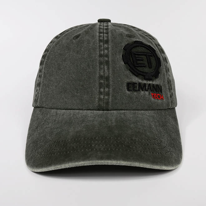Custom 6 Panel Unstructured Washed Cotton 3D Embroidery Logo Baseball Cap Dad Hat