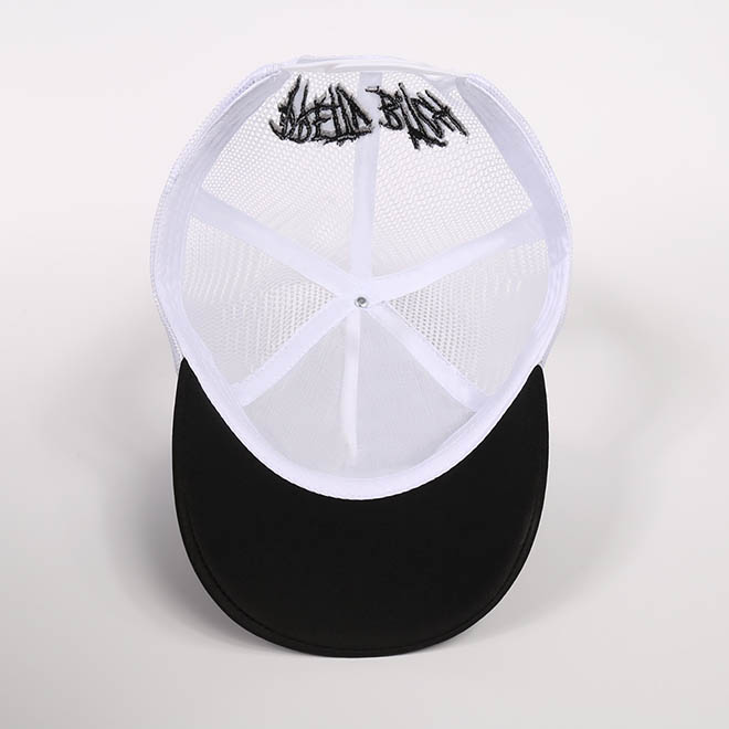 Custom 5 Panel 3D Embroidery Logo Applique Foam Mesh Cap Trucker Hat