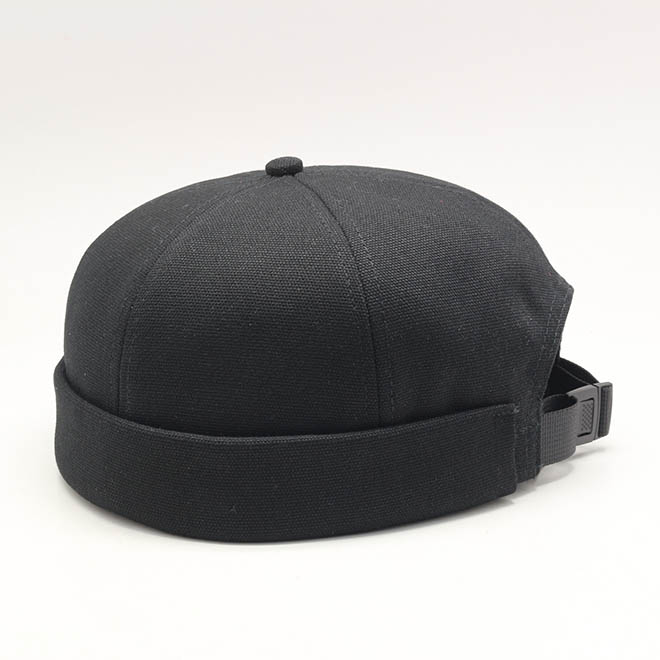 Custom Polyester 6 Panel Woven Label Applique Logo Docker Hat Brimless Cap