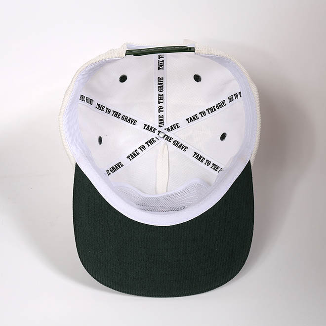 Custom 5 Panel Corduroy Embroidery Logo Unstructured Flat Brim Hat Snapback Cap