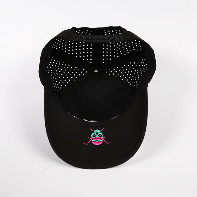 Custom 7 Panel Polyester Laser Cut Hole 3D Embroidery Logo Baseball Hat Cap