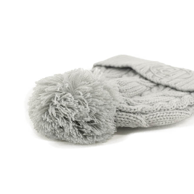 Custom Pom 3D Embroidery Logo Plain Women Knitted Cap Winter Hat