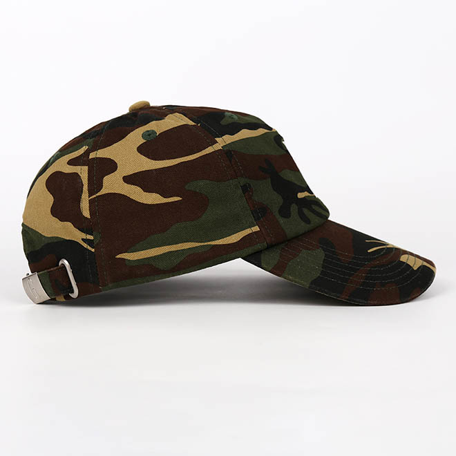 Custom 6 Panel Cotton Unstructured Camouflage Embroidery Logo Baseball Cap Dad Hat