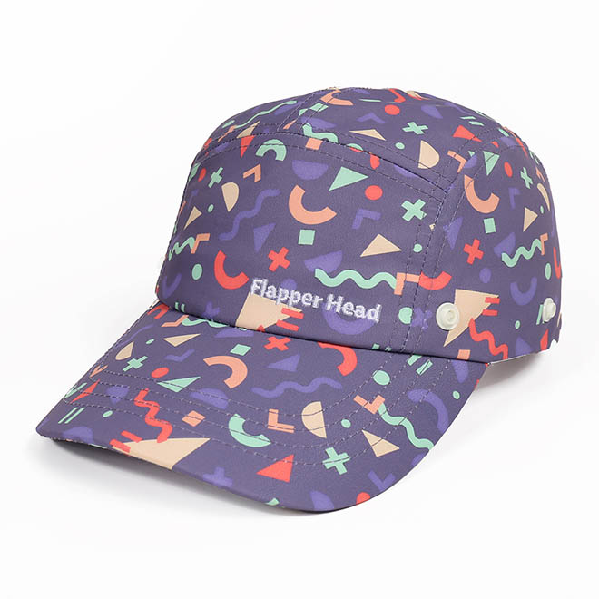 Custom Polyester 5 Panel Hat Sublimation Printed Embroidery Logo Camp Cap