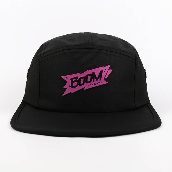 Custom Polyester 5 Panel Hat TPU Patch Logo Printed Under Brim Camp Cap