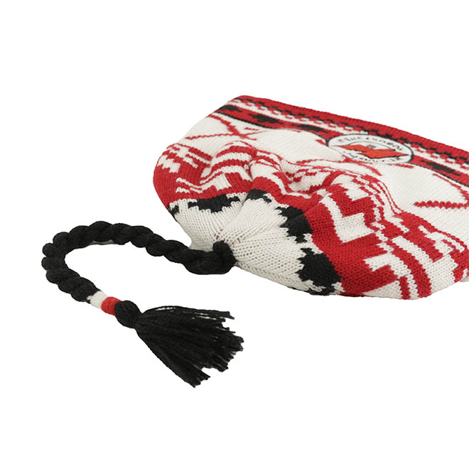 Custom Women Warm Two Tone Embroidery Logo Knitted Cap Winter Hat