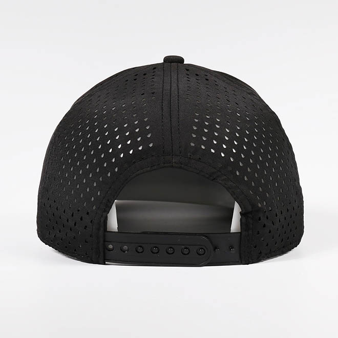 Custom 5 Panel Polyester Laser Cut Hole Embroidery Logo Baseball Cap Hat With Rope