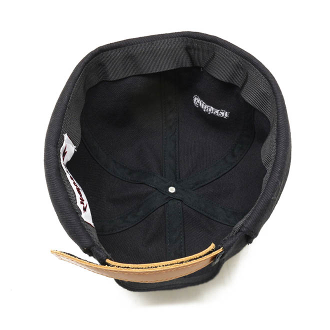 Custom 6 Panel Leather Back Strap Cotton Embroidery Logo Docker Hat Brimless Cap