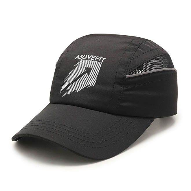 Custom 5 Panel Polyester Sublimation Printed Logo Quick Dry Men Running Hat Sports Cap
