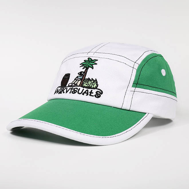 Custom Canvas 5 Panel Embroidery Logo Curved Brim Running Hat Camp Cap