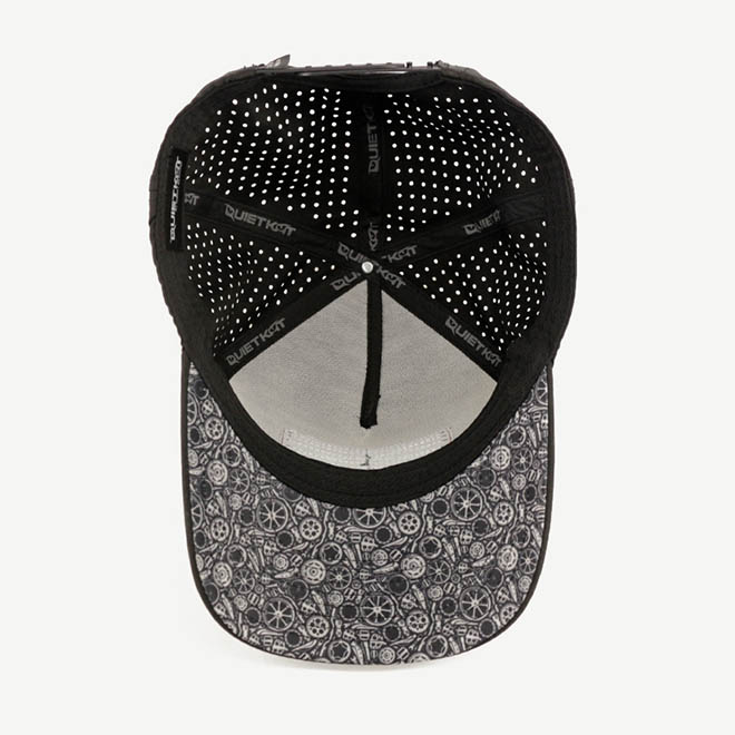 Custom 5 Panel Polyester Leather Patch Logo Laser Cut Hole Baseball Hat Sports Cap