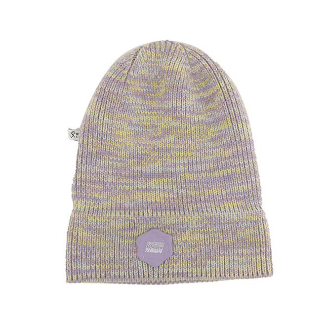 Custom Design Outdoor Women Rubber Patch Logo Knitted Cap Winter Hat