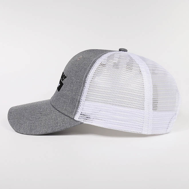 Custom 6 Panel Hemp Embroidery Logo Curved Brim Men Mesh Cap Trucker Hat