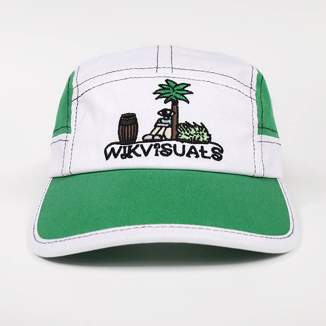 Custom Canvas 5 Panel Embroidery Logo Curved Brim Running Hat Camp Cap