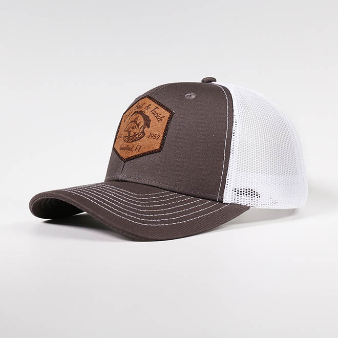 Custom 6 Panel Cotton Applique Patch Logo Curved Brim Mesh Cap Trucker Hat