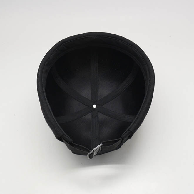 Custom Polyester 6 Panel Woven Label Applique Logo Docker Hat Brimless Cap