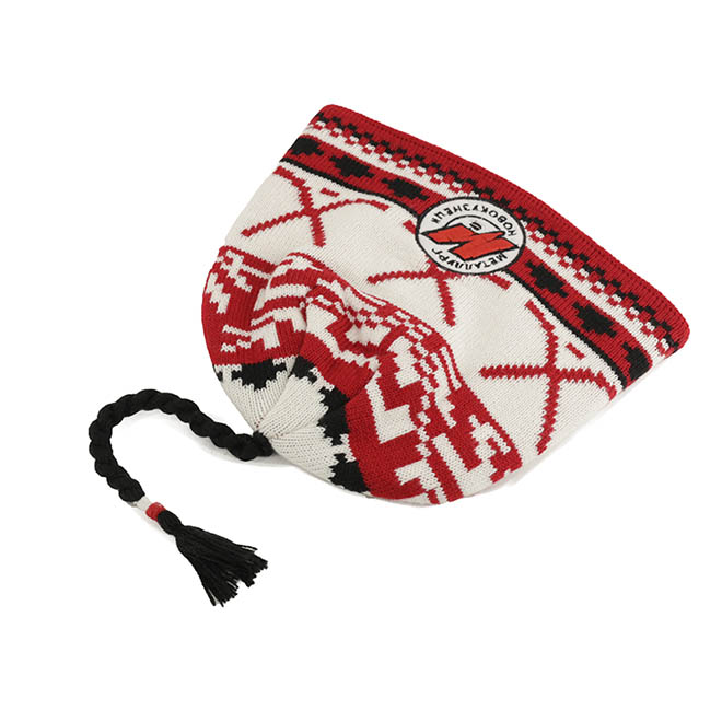 Custom Women Warm Two Tone Embroidery Logo Knitted Cap Winter Hat