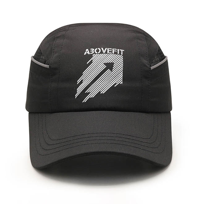 Custom 5 Panel Polyester Sublimation Printed Logo Quick Dry Men Running Hat Sports Cap