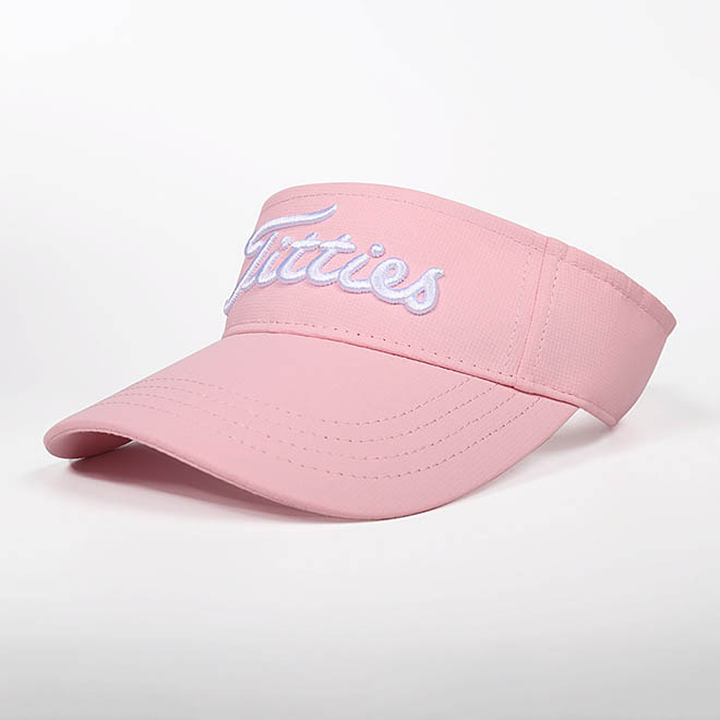 Custom Summer Polyester 3D Embroidery Logo Women Tennis Cap Visor Hat