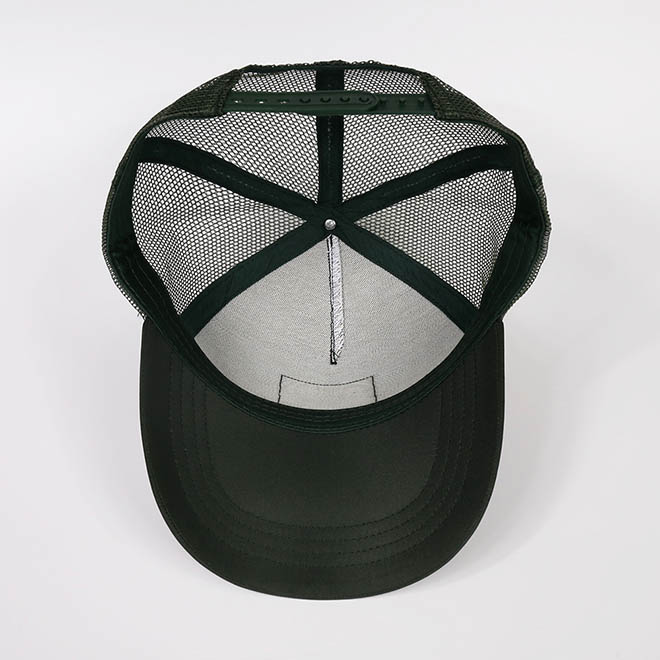 Custom 5 Panel Camouflage Leather Woven Patch Applique Logo Mesh Cap Trucker Hat