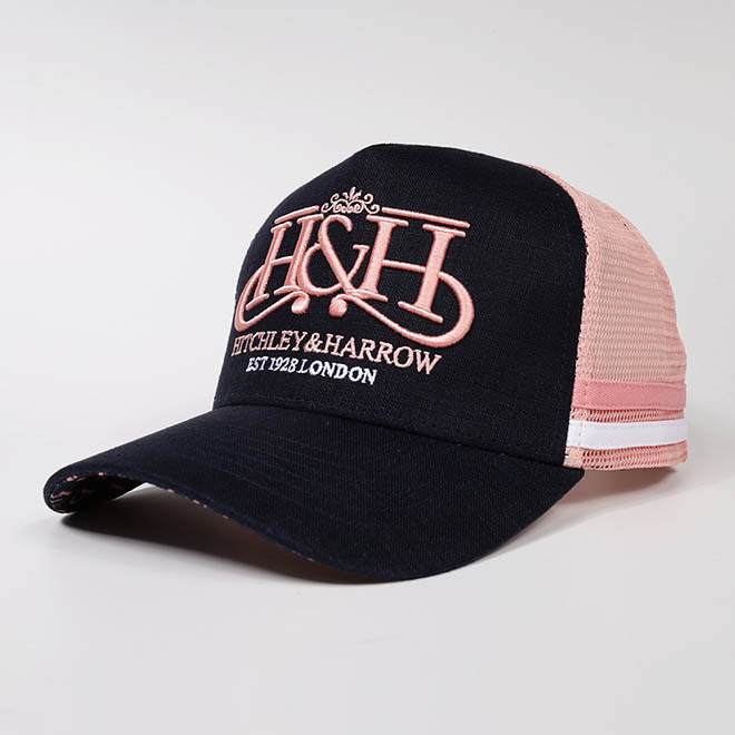 Custom 5 Panel Cotton 3D Embroidery Logo Side Strap Women Mesh Cap Trucker Hat