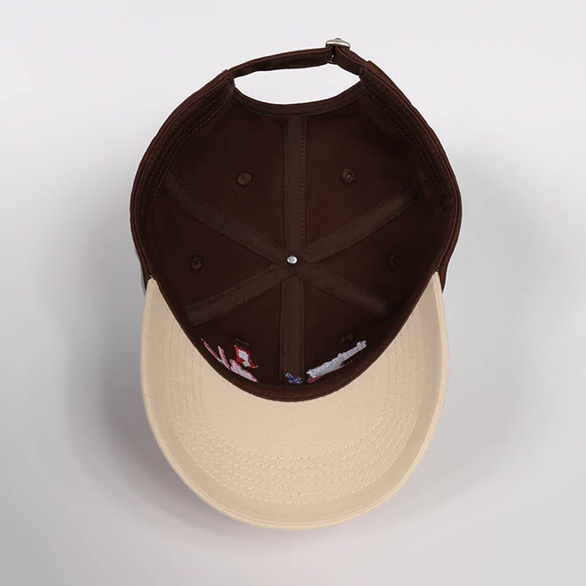 Custom 6 Panel 2 Tone Cotton Embroidery Logo Unstructured Baseball Cap Dad Hat