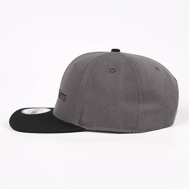 Custom 6 Panel 2 Tone Cotton Embroidery Logo Men Flat Brim Hat Snapback Cap