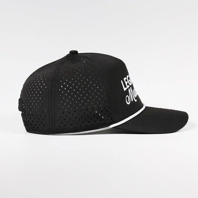 Custom 5 Panel Polyester Laser Cut Hole Embroidery Logo Baseball Cap Hat With Rope