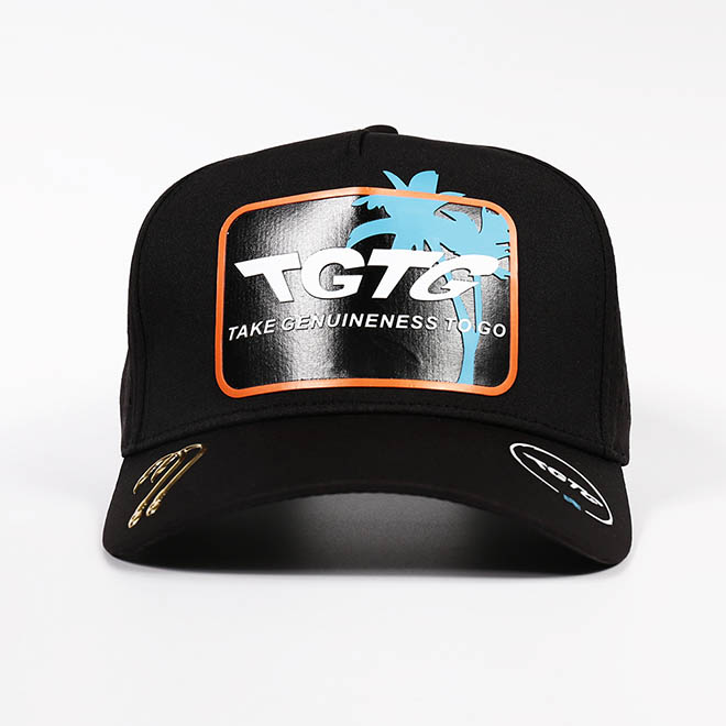 Custom 5 Panel Polyester Silkscreen Printed Logo Laser Cut Hole Hat Baseball Cap