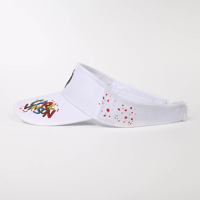 Custom Cotton 3D Embroidery Logo Silk Screen Print Brim Sun Visor Hat