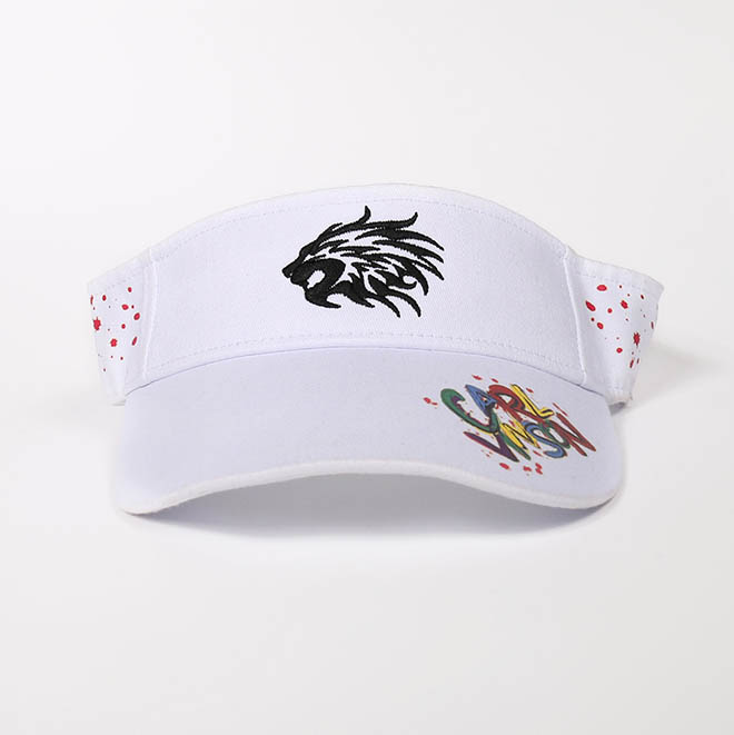 Custom Cotton 3D Embroidery Logo Silk Screen Print Brim Sun Visor Hat