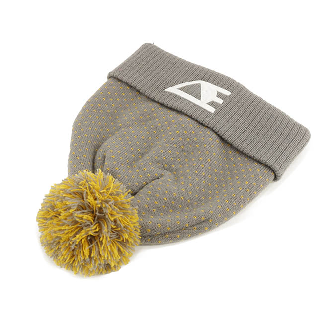 Custom Design 3D Embroidery Logo Pom Men Women Warm Knitted Cap Winter Hat