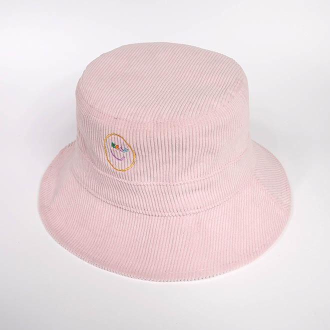 Custom Design Fashion Corduroy Embroidery Logo Women Bucket Hat